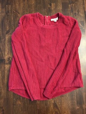 Banana Republic Raspberry Textured Crewneck Sweater